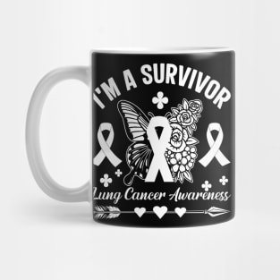 I'm A Survivor Lung Cancer Awareness Month White Mug